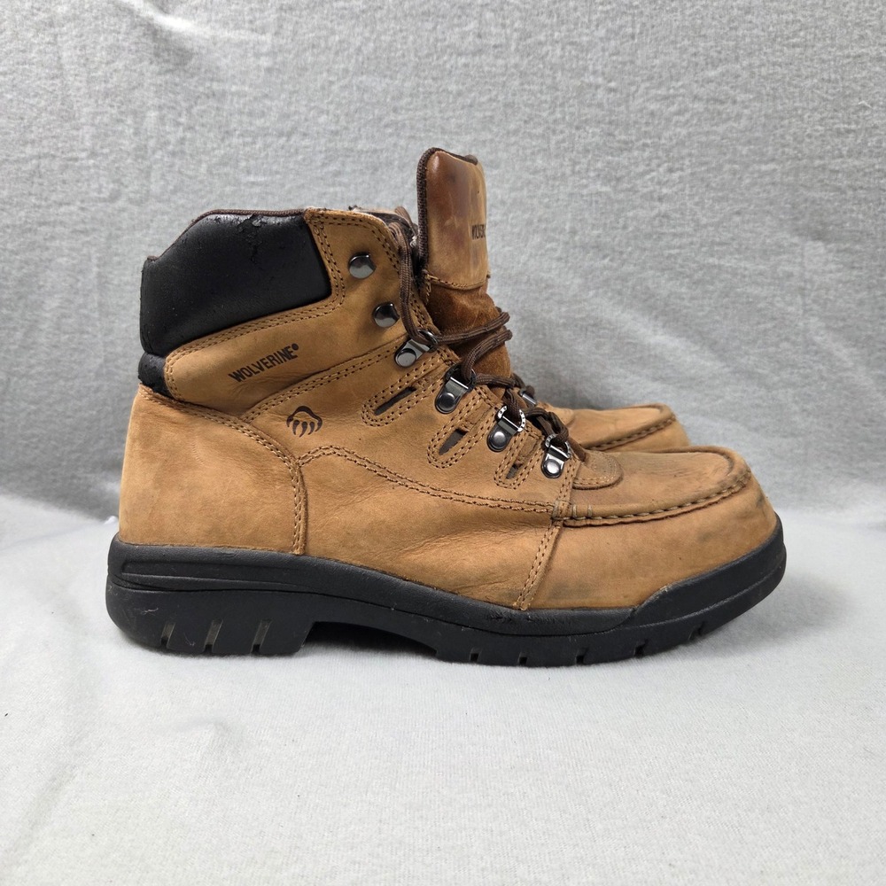 Wolverine Harrison Work Boots Mens 11 Brown Fair Leather Slip Resistant W04349